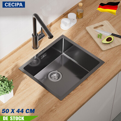 Edelstahl Küchenspüle Einbauspüle Spülbecken Küchenarmatur Eckig Spüle 50x44 mm