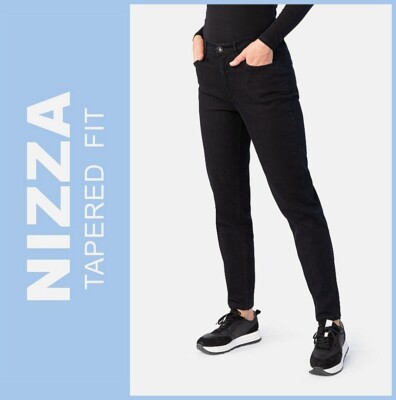 STOOKER NIZZA | black denim | Tapered Fit Style | DAMEN Denim Stretch Jeans Hose