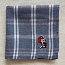 Vintage Mens Handkerchief Dark Blue White Plaid Cotton Classic Pocket Square 18"