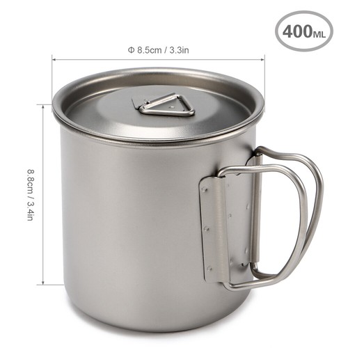 300/400/450/750ml Outdoor Titanium Cup Mug Water Cup w/ Foldable Handle WTY T0A8 - Picture 14 of 46