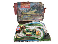 VTG Technofix 1960s Tin litho Wind Up Rocky mountain dual Train Track W Germany