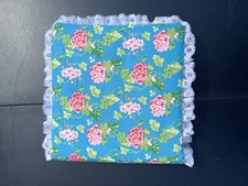 Padded Fabric Handmade Photo Album Blue Flower Print Holds 4x6 Or 5x7 Prints