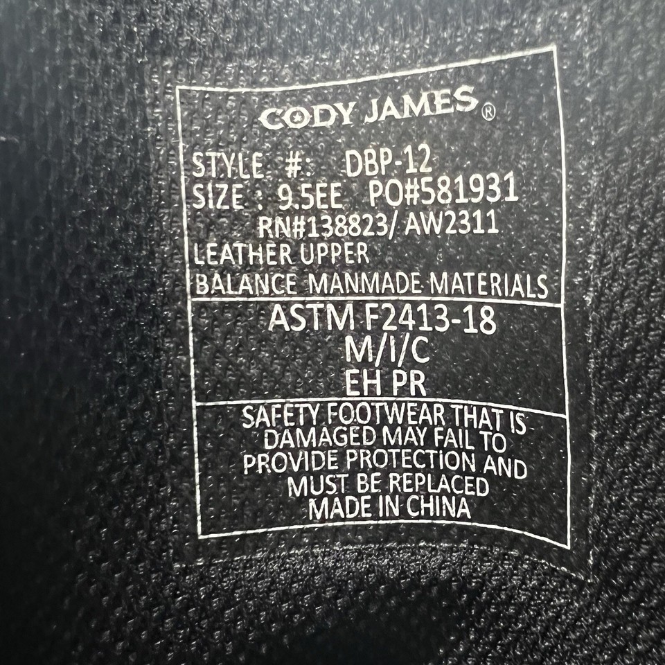 Cody James Decimator Brown Square Comp Toe Western Work Boots DBP12