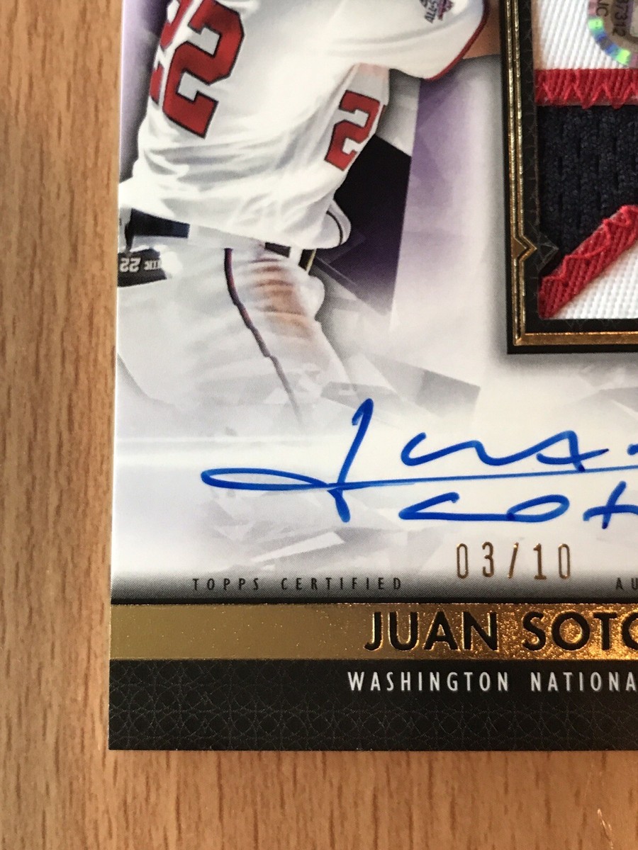 2019 Topps Diamond Icons Juan Soto jumbo patch Purple Auto