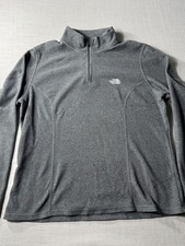 The North Face Women's 1/4 Zip Pullover Gray XL Fleece Outdoor Hiking Walking