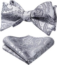 Bow Ties for Men Paisley Bowties Mens Self Tie Bow Tie and Pocket Square Set