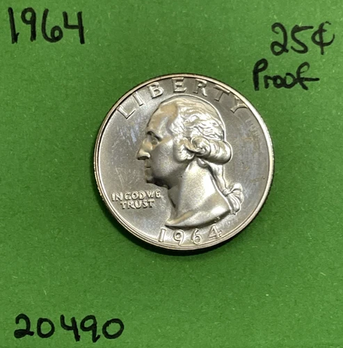 1964 Washington Quarter 25c Gem Proof 90% Silver