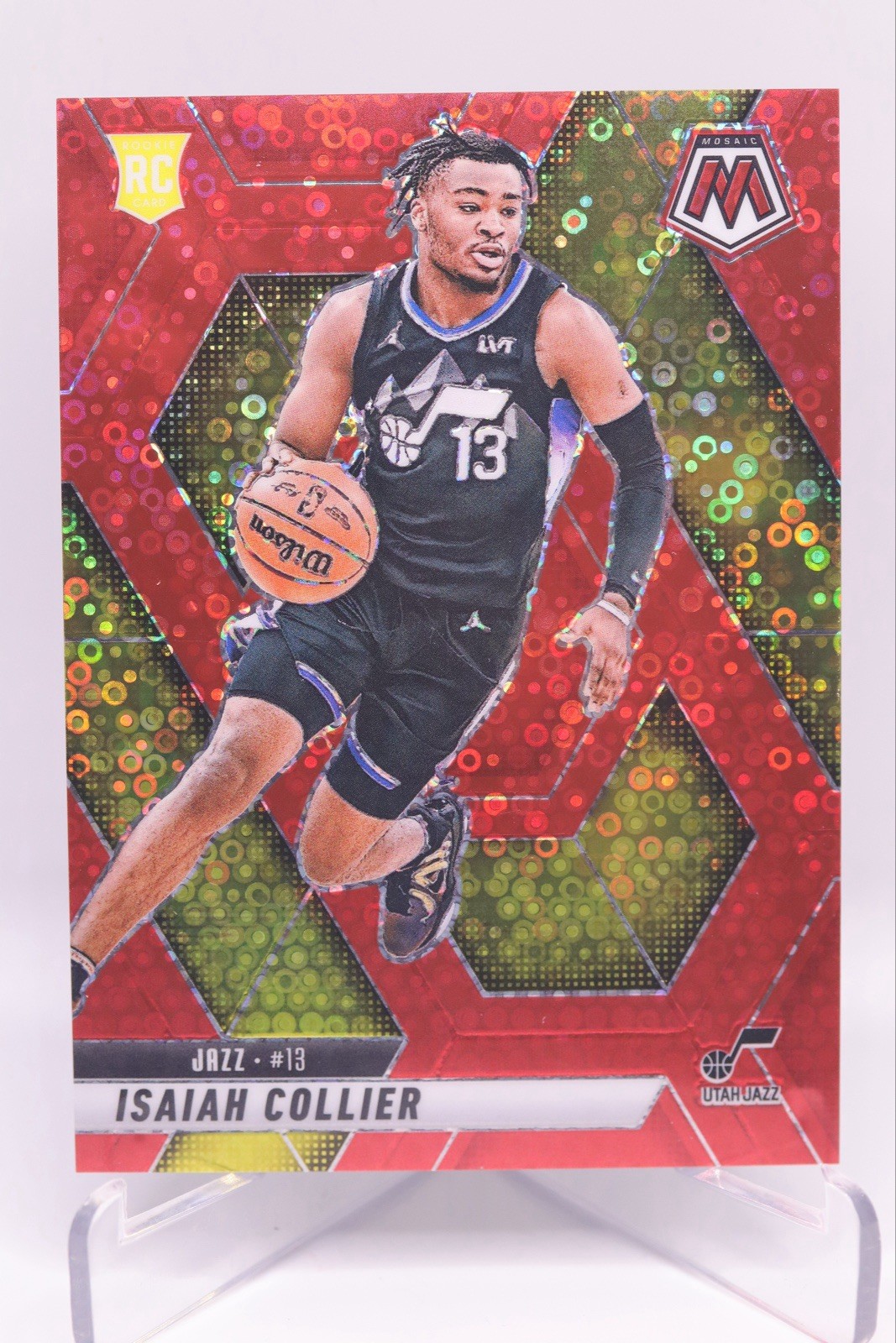 2024-25 PANINI MOSAIC ISAIAH COLLIER #222 RED FAST BREAK DISCO PRIZM /99 (RC)