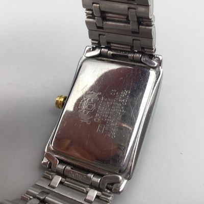Orient Tank Watch Mens 25mm Gold Silver Tone Black Dial New  display picture 3