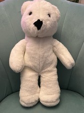 VINTAGE WHITE MOTHERCARE TEDDY BEAR PLUSH SOFT TOY 80s? 14"