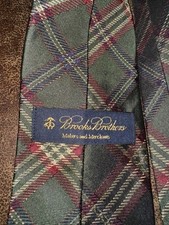 Brooks Brothers Merchants made in USA pure silk plaid tie NWT