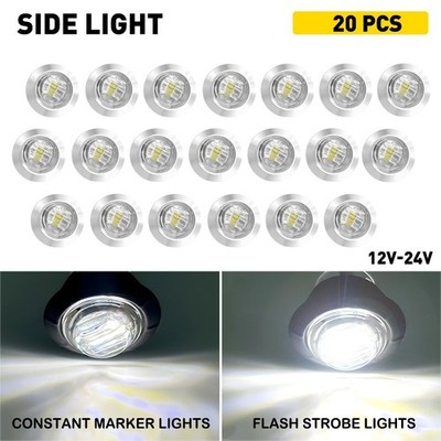 3/4'' Strobe+Steady Marker Lights White Dual Function 12V Warning Flash Light EPY