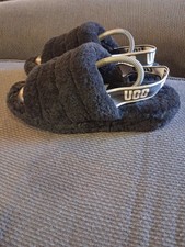 UGG Australia Fluff Yeah Women's Slide Sandal, Size US 7 - Black