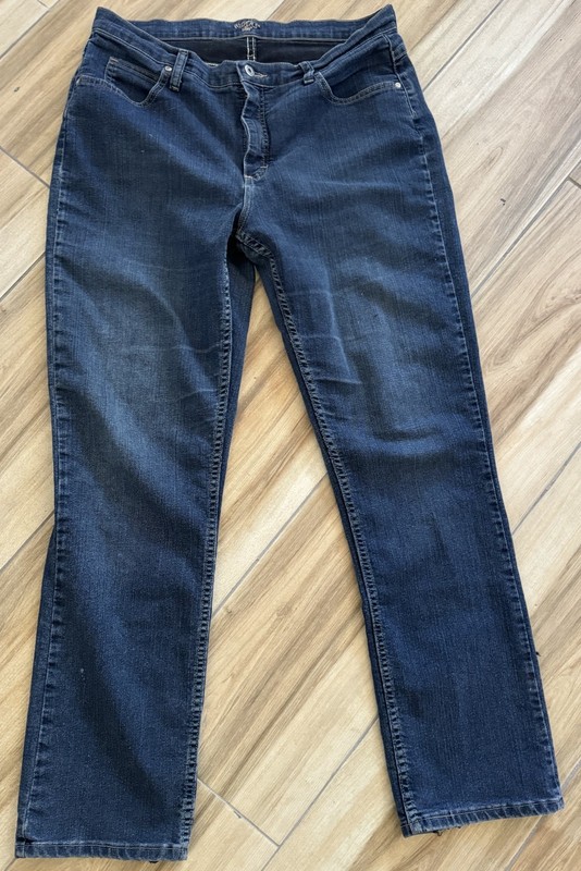 RIDERS by LEE BLUE JEANS / BOOT CUT PANTS SIZE 16L 36 WAIST x 34" CLASSIC FIT