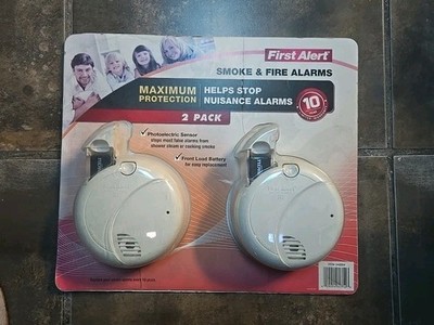 First Alert Smoke & Fire Alarms 540004 - 2 Pack Maximum Protection New