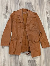 Chaqueta de cuero vintage para mujer The Tannery 100 % cuero para mujer talla 16 marrón