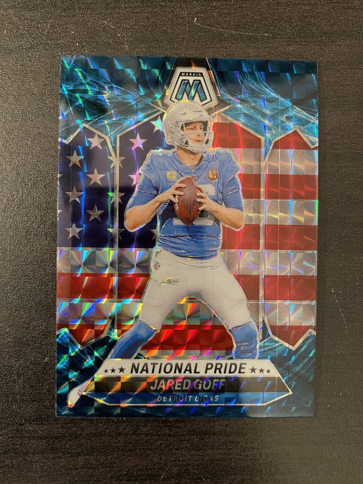 2024 Mosaic National Pride Jared Goff GENESIS Case Hit Prizm Detroit Lions