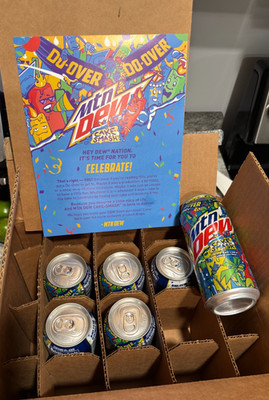 Mountain Dew Cake Smash Pack of 6 Full 16 oz Cans, Promotion Poster Unopened