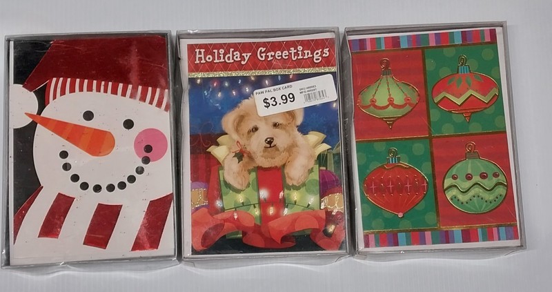 Lot of 3 Boxes (54 Cards) of Christmas Holiday Snowman Stocking Greeting Cards