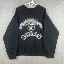 Vintage Los Angeles Raiders Sweatshirt Mens XXL Black NFL 90s Made USA Artex