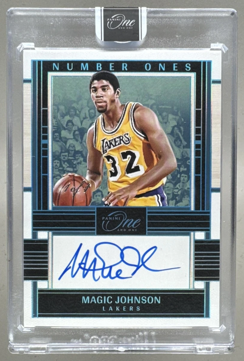 スポーツ選手 Panini Magic Johnson auto /35 Panini Magic Johnson Basketball Autographed Sports Trading Cards