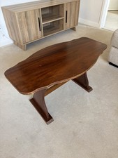 Vintage Coffee Table Trestle Solid Wooden Rustic Cottagecore