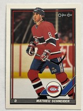 1991-92 O-Pee-Chee #392 Mathieu Schneider Montreal Canadiens