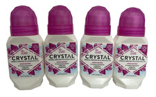 Crystal Body Deodorant Lot of 4 Mineral Deodorant Roll-On Unscented 2.25 fl