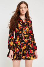Kimchi Blue Size S Sabrina Floral Shirtdress Mini Dress Autumn Urban Outfitters