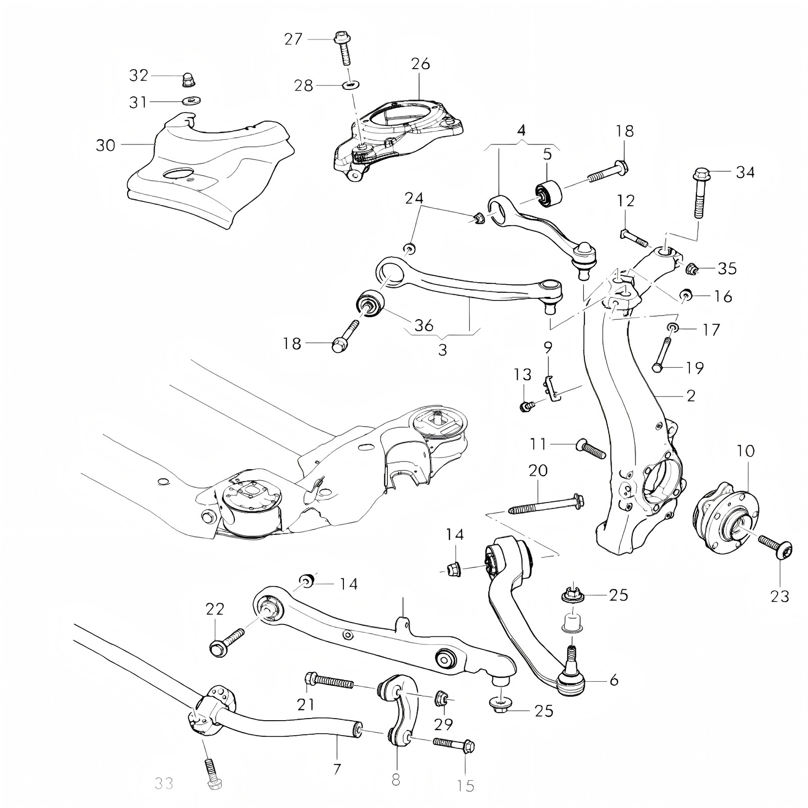 10PCS Front Suspension Upper Lower Control Arms FOR Bentley Gt Gtc Flying Spur