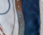 TORRENTE PARIS 100% Silk Scarf 34X 34 Inch Equestrian Design, Steel Blue — photo 6