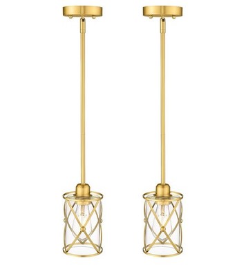 Osimir Industrial Pendant Light 2 Pack Mini Glass Pendant Light for Kitchen