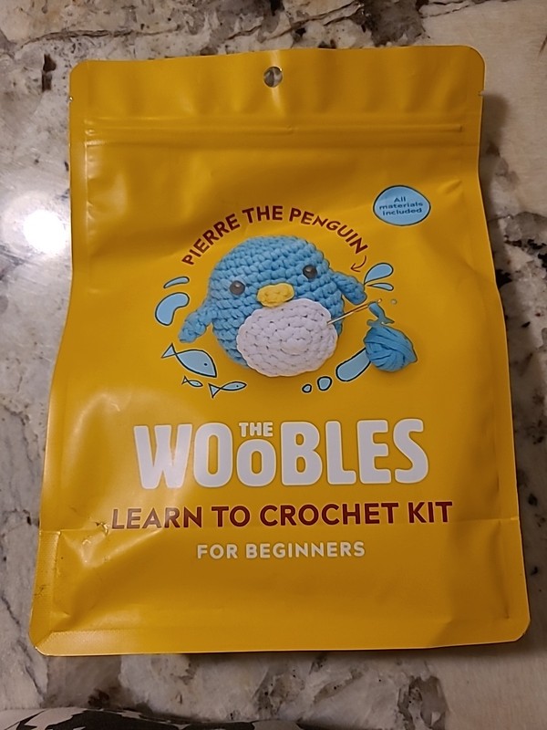 The Woobles Pierre The Penguin Crochet Beginners Kit & Hook NEW - Shark Tank