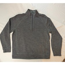 Bahama Reversible 1/4 Zip Pullover Sweater Men's Olive Green Gray