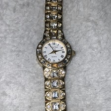 Main Line Time Crystal Women  s Watch Gold Tone  B588 2 Missing Crystals