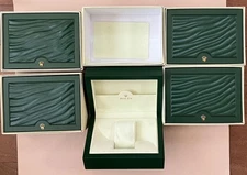 ROLEX Watch Box Case Green Wood Vintage Genuine Set of 5