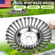 Steel Wire Weeding Grass Trimmer Head Weed Rotating Wheel Brush With Adapter Kit