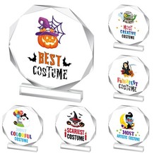 6 Pcs Halloween Acrylic Award 4.72 Halloween Party Supplies Trophy Award Funn...