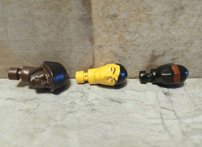 GI Joe Black Major Custom Parts Lot 3 Heads Snake Eyes O-ring 3.75'' Fodder 1982