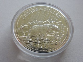 KANADA 1 DOLLAR 1980 PL EISBÄR SILBER 23 30 GRAMM
