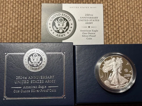 2025 W Silver Eagle 250th Anniversary US Army Proof With Privy Mark