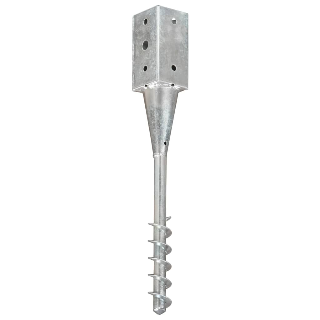 Set 2 Picchetti Terra Acciaio Zincato 10x10 cm - Stabilità per pali
