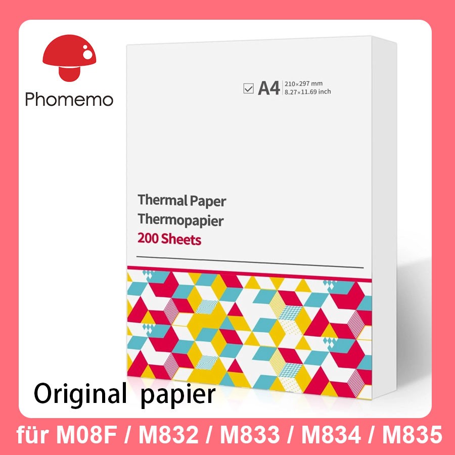 Phomemo M08F M832 A4 con 200 fogli di carta termica