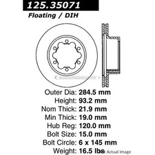 Centric Rear Brake Rotor Disc For Freightliner Dodge Sprinter Centric Rear Brake Rotor Disc For Freightliner Dodge Sprinter