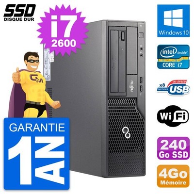 PC Fujitsu Esprimo E500 E85 + Dt Intel i7-2600 RAM 4Go SSD 240Go Windows 10 Wifi