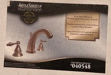 Brand New AquaSource Widespread Bathroom Faucet – Brushed Silver – Model 040548