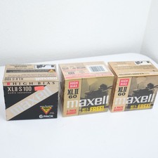 Lot of 3 Maxell XLII-S 100 XLII 60 VTG Blank Cassette Tapes 18 Total SEALED