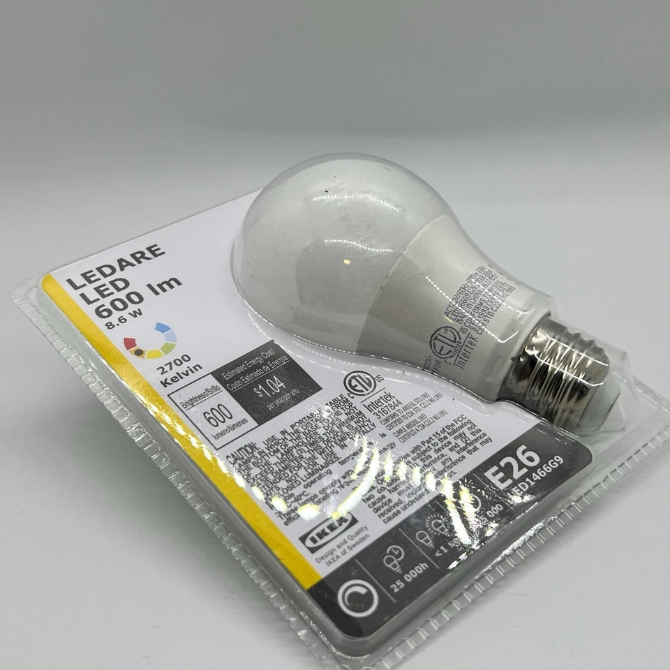 IKEA E26 LEDARE DIMMABLE LIGHT BULB LED 600 Lumen 8.6w NEW - Image 2 of 4