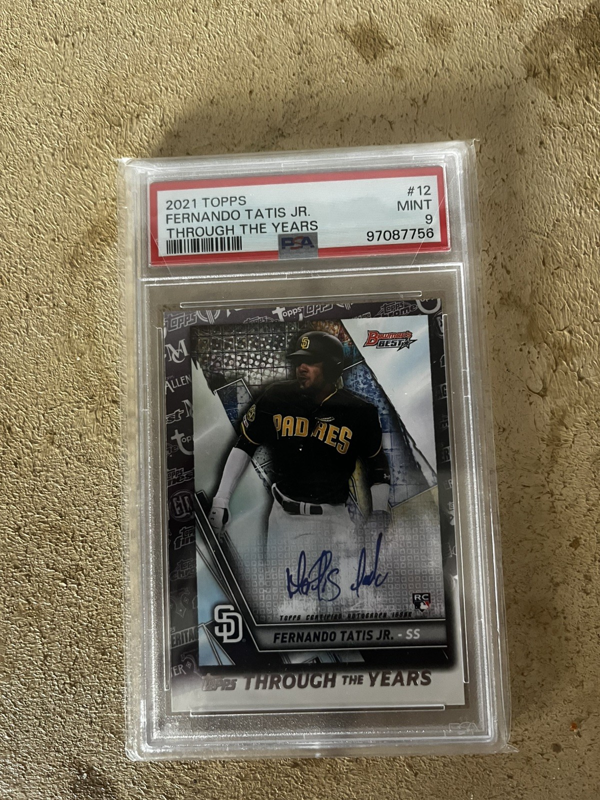 2021 Topps Through the Years Fernando Tatis Jr PSA 9 view 2
