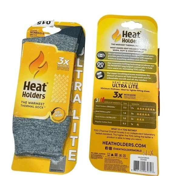 Ultra Lite Gray Thermal Socks size 5-9